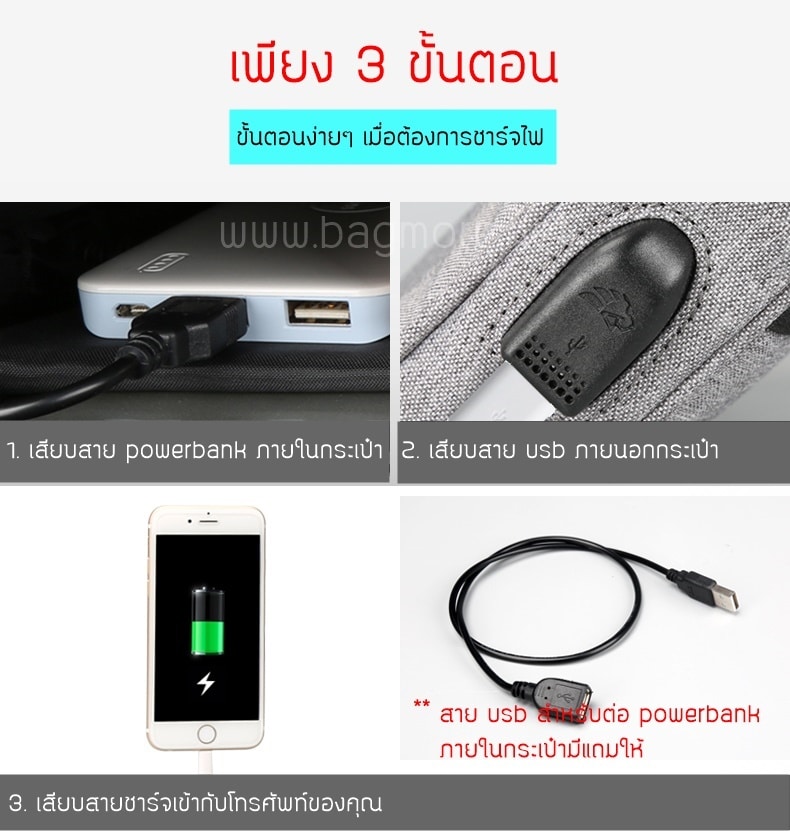 กระเป๋าโน๊ตบุ๊คมีพอร์ต usb รุ่น serene 4
